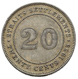 reverse: STRAITS SETTLEMENTS. Giorgio V. 20 cents 1935. SPL