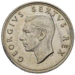 obverse: SUDAFRICA. Giorgio VI. 5 Shillings 1948. Ag. SPL