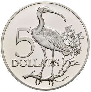 reverse: TRINIDAD E TOBAGO. 5 dollari 1972. Ag (29.76 g). Proof
