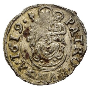 reverse: UNGHERIA. Matthias II (1608-1619). Denar 1619 KB. Ag (0,59 g). qSPL