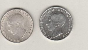 reverse: YUGOSLAVIA. Peter II (1934-1945) Lotto 4 pezzi da 20 Dinari 1938 argento KM23 BB+/SPL