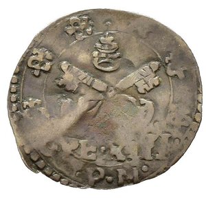 obverse: ANCONA. Gregorio XIII (1572-1585). Quattrino con San Pietro. Chiavi in cornice di sei gigli - il Santo a mezzo busto. Mi (0,38 g). MIR 1228/1. Rara. qBB