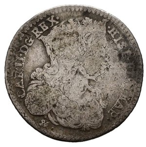 obverse: NAPOLI. Carlo II di Spagna (1674-1700). Carlino da 10 grana 1691. Ag (1,86 g). Magliocca 42. NC. MB