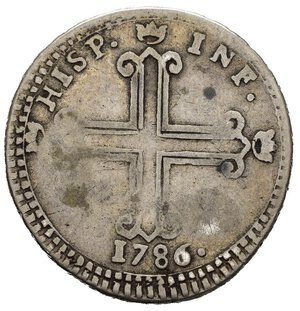 reverse: PALERMO. Regni di Sicilia. Ferdinando III di Borbone (1759-1816). 3 Tarì 1786. Ag (6,37 g). Gig.52. RRR. MB