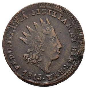 obverse: PALERMO. Regno di Sicilia. Ferdinando III di Borbone (1759-1816). 2 Grani 1815. Gig.109. SPL
