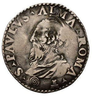 reverse: ROMA. Stato pontificio. Paolo III (1534-1549). Grosso (Mezzo Paolo) con San Paolo. Ag (1,58 g). MIR 894. Raro. MB