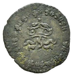 reverse: URBINO. Guidobaldo II Della Rovere (1538-1574). Quattrino Mi (0,52 g). Lettere GV/ II coronate. R/ Bombarda fiammeggiante. CNI tav.XXIX/12. BB+