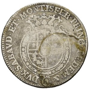 reverse: Carlo Emanuele III (1730-1773). Torino. Quarto di scudo nuovo 1755. Ag (8,36 g). MIR 948/a. NC. MB