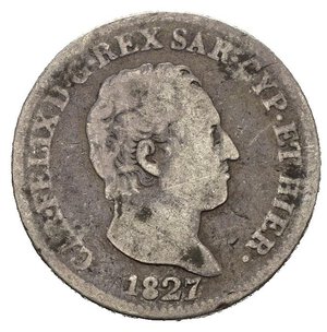 obverse: Regno di Sardegna. Carlo Felice (1821-1831). 50 centesimi 1827 Torino. Ag. Gig. 91. MB