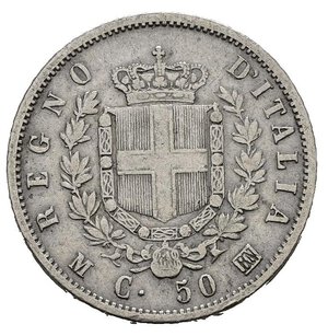 reverse: Regno d Italia. Vittorio Emanuele II (1861-1878). Milano. 50 centesimi 1863 M 