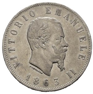 obverse: Regno d Italia. Vittorio Emanuele II (1861-1878). Napoli. 2 Lire 1863 N 