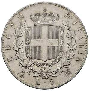 reverse: Regno d Italia. Vittorio Emanuele II (1861-1878). Milano. 5 Lire 1874 M. Ag. Gig. 48. SPL