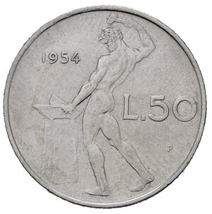 reverse: Repubblica Italiana. 50 lire 1954 