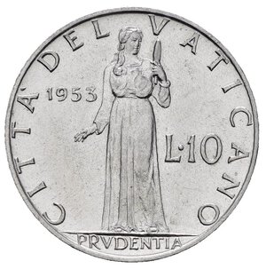 reverse: Vaticano. Pio XII (1939-1958). 10 lire 1953. Al. qFDC