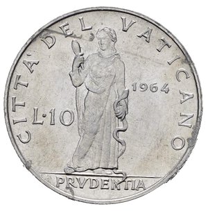 reverse: Vaticano. Paolo VI (1963-1978). 10 lire 1964. Al. qFDC