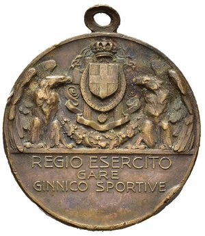 reverse: Medaglie Italiane. Regno d Italia. Medaglia Regio Esercito, gare ginnico sportive. AE (11,73 g). BB