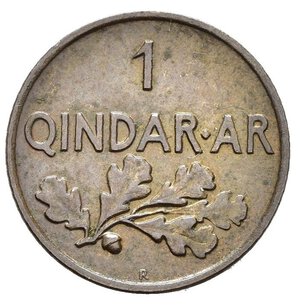 reverse: ALBANIA. 1 Qindar Ar 1935. Cu. SPL