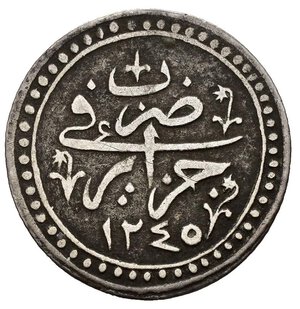 reverse: ALGERIA. Mahmud II (1808-1839 AD). 1/4 Budju AH1245. KM#67. BB