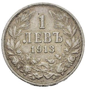 reverse: BULGARIA. Ferdinando I (1887-1918). 1 Lev 1913. Ag. KM#31. BB