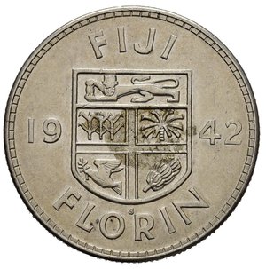 reverse: FIJI. Giorgio VI. Florin 1942. SPL+