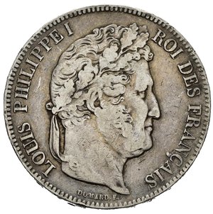obverse: FRANCIA. Louis Philippe I. 5 Francs 1842 W. Ag. MB