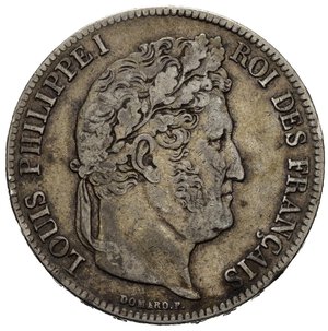 obverse: FRANCIA. Luigi Filippo I. 5 Francs 1838 A. Ag. qBB