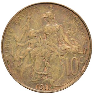 reverse: FRANCIA. 10 Centimes 1911. CU. SPL+