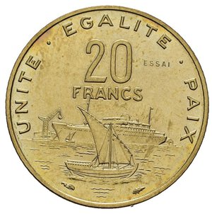 obverse: GIBUTI (Djibouti). 20 francs 1977 Essai. FDC