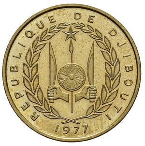 reverse: GIBUTI (Djibouti). 20 francs 1977 Essai. FDC