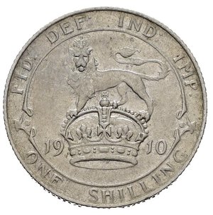 reverse: GRAN BRETAGNA. Edoardo VII.  Shilling 1910. Ag. qFDC