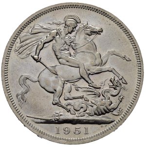 reverse: GRAN BRETAGNA. Giorgio VI. Crown 1951. qFDC