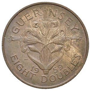 obverse: GUERNSEY. 8 Doubles 1959. SPL