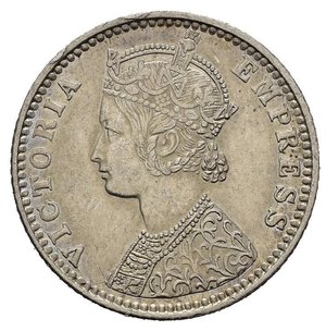 obverse: INDIA BRITANNICA. Victoria. 1/4 rupia 1891. Ag. SPL