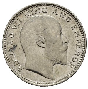 obverse: INDIA BRITANNICA. Edoardo VII. 1/2 rupia 1907. Ag. SPL