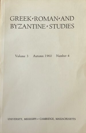 obverse: AA.VV. Greek, Roman and Byzantine Studies. Vol. 3 Autumn 1960, Number 4. Brossura ed. pp. Da 153 a 225. tavv. Da 9 a 12. Buono stato.