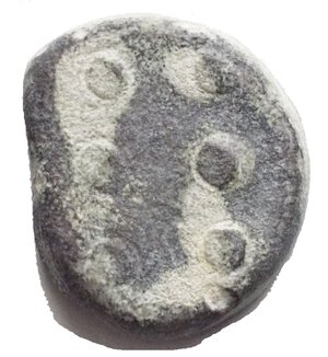 reverse: Mondon Greco - Sicily.Himera.Hemilitron, circa 430 B.C.Obv.: Gorgoneion.Rev.: Six pellets.Calciati 23/2. SNG ANS 180.AE.g 23,05