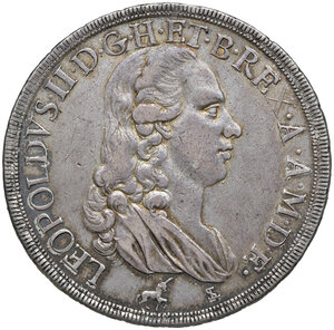 obverse: Firenze. Pietro Leopoldo I di Lorena (1765-1790). Francescone 1790 AG gr. 27,17. Galeotti XXVI. MIR 397. Molto raro. Patina di medagliere, buon BB 