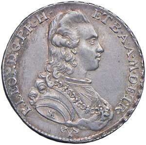 obverse: Firenze. Pietro Leopoldo I di Lorena (1765-1790). Da 2 paoli 1780 AG gr. 5,51. Galeotti XVII, 2/3. MIR 388/2. Rara. q.SPL 