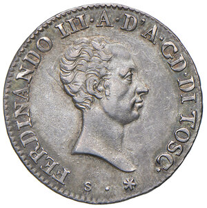 obverse: Firenze. Ferdinando III di Lorena (1790-1801 e 1814-1824). II periodo: restaurazione, 1814-1824. Lira 1823 AG. Galeotti VI, 3. MIR 438/3. SPL 