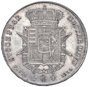 reverse: Firenze. Leopoldo II di Lorena (1824-1859). Francescone 1859 AG. Pagani 119. MIR 449/5. Un paio di colpetti sul bordo del dr., altrimenti SPL 