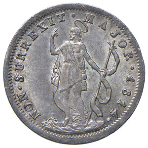 reverse: Genova. Repubblica Genovese (26 aprile 1814 – 4 gennaio 1815). Da 10 soldi 1814 AG. Pagani 30a. Lunardi 381. MIR 392/1. Migliore di SPL 