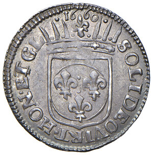 reverse: Livorno. Ferdinando II de’ Medici (1621-1670). Luigino 1660 AG gr. 2,20. Galeotti LIV, 2/13. Cammarano 142. MIR 60/3.  Raro. Bella patina di medagliere su fondi lucenti, migliore di SPL 