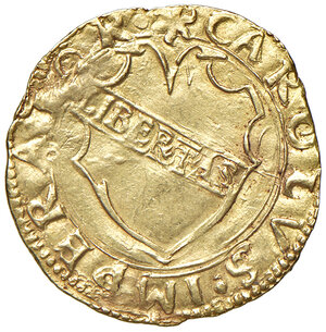 obverse: Lucca. Repubblica (sec. XIII-1799). Emissioni del sec. XVI. Scudo del sole (armetta Fatinelli) AV gr. 3,39. Bellesia 34/C. MIR 179/5 (segno 11: stemma Pippi). q.SPL  