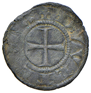 reverse: Berignone. Ranieri III Belforti vescovo di Volterra (1301-1321). Denaro piccolo o picciolo MI gr. 0,46. CNI 12/13. MIR 29. Molto raro. BB 