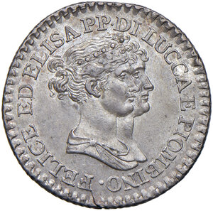 obverse: Lucca. Elisa e Felice Baciocchi principi di Lucca e Piombino (1805-1814). Franco 1807 AG. Pagani 257. Patina di medagliere su fondi lucenti, più di SPL 