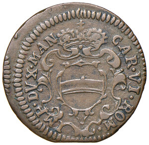 obverse: Mantova. Carlo VI d’Asburgo (1707-1740). Da 2 soldi o soldone 1732 AE gr. 4,35. Bignotti 5. MIR 755/1. Migliore di BB 