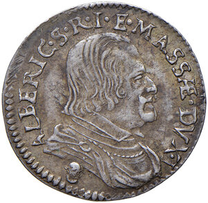 obverse: Massa di Lunigiana. Alberico II Cybo Malaspina (1662-1690). II periodo: duca, 1664-1690. Da 8 bolognini 1664 AG gr. 2,36. Cammarano 226. MIR 323. Rara. Migliore di BB 