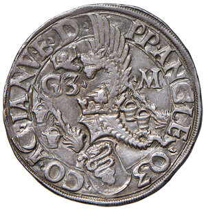 reverse: Milano. Galeazzo Maria Sforza (1466-1476). Testone AG gr. 9,66. Ravegnani Morosini 8. Crippa 6/A. MIR 201/2. Patina di medagliere, migliore di BB 