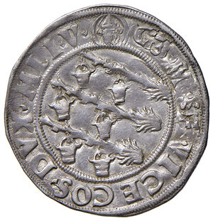 reverse: Milano. Galeazzo Maria Sforza (1466-1476). Grosso da 5 soldi AG gr. 2,88. Crippa 10. MIR 204. Migliore di BB 