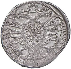 reverse: Castiglione delle Stiviere. Ferdinando II Gonzaga (1680-1723). Da 25 soldi AG gr. 5,07. Bignotti 6. MIR 254. Rara. q.SPL 